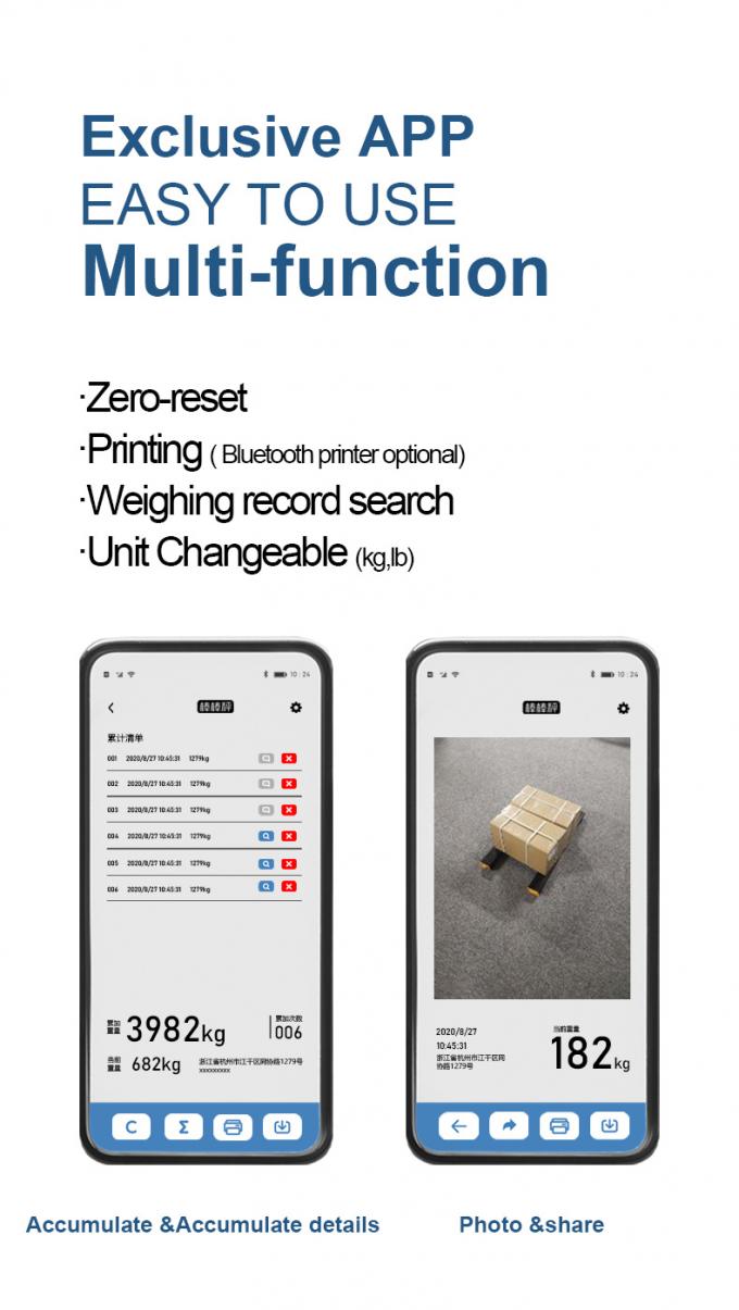 อิเล็กทรอนิกส์พกพา Pallet Beam Scale 4500kg APP การควบคุมอุตสาหกรรม 5
