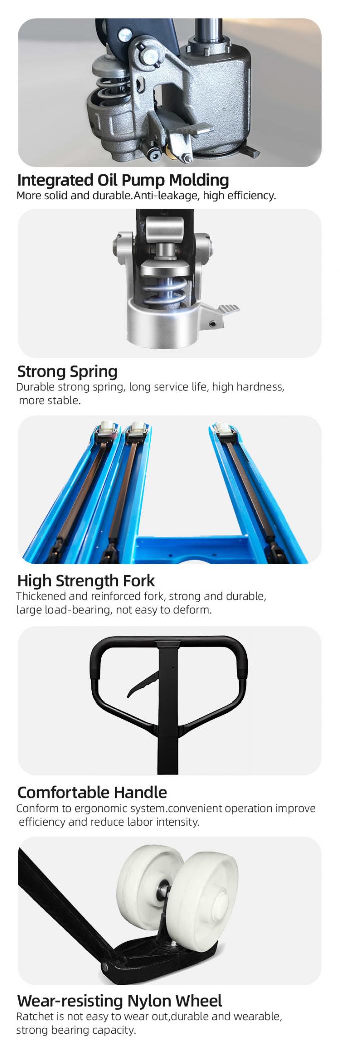 ไฮดรอลิก มือยก Pallet Jack, 2 ตัน Pallet Jack 200 มิลลิเมตรยก ความสูงมือ Pallet Jack 1